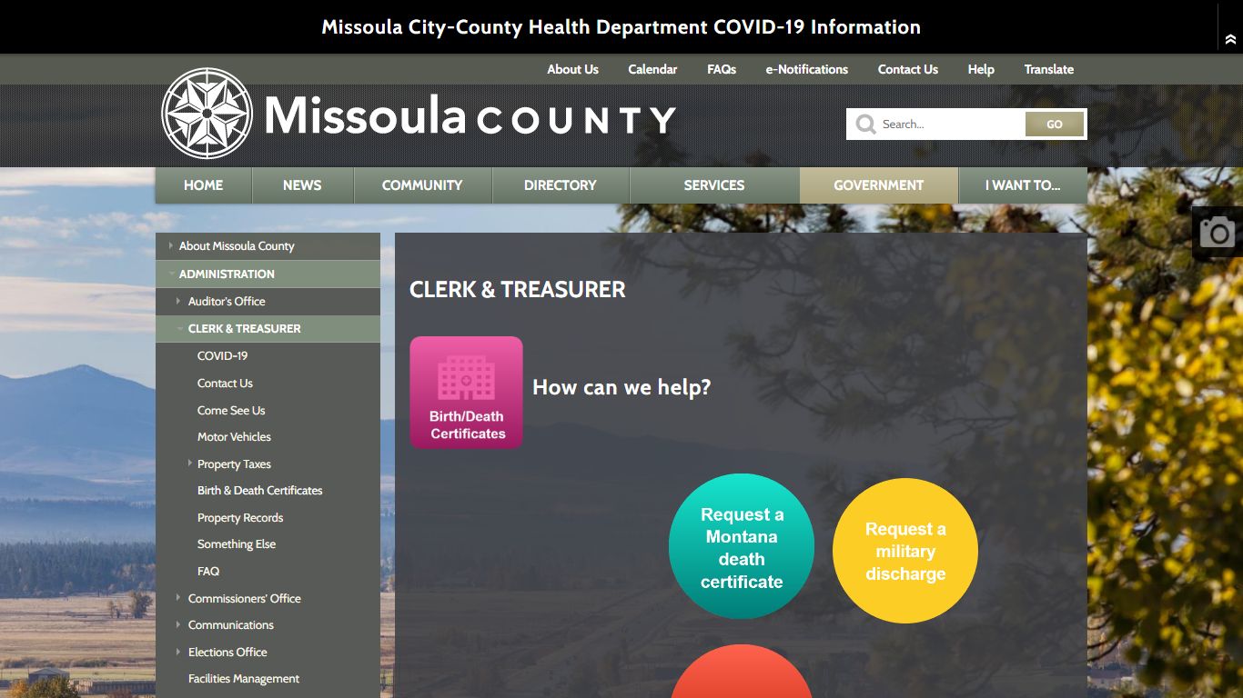 Clerk & Treasurer | Missoula County, MT